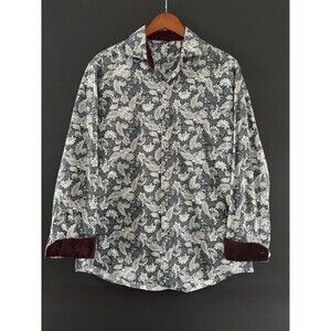 Mens Floral and Paisley Button up Multi Patterned Size Medium 100% Cotton